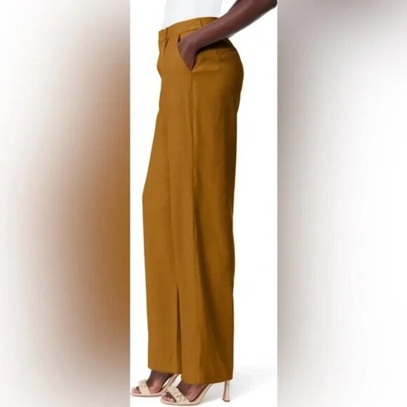 NWT Sam Edelman Codie High Rise Wide Leg Pant 31 Mustard Yellow Stylish Trousers - Picture 3 of 16